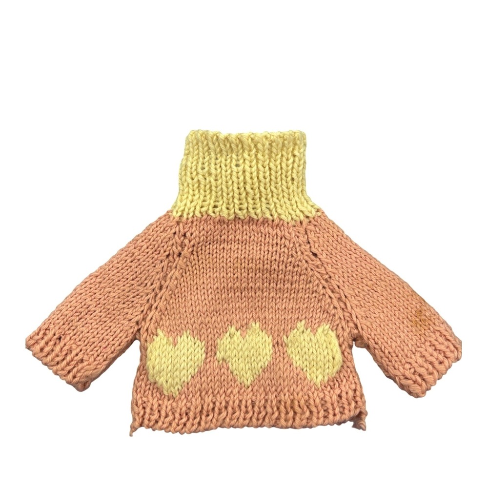 Ganz Cottage Collectibles Pink Knit Sweater Hearts Teddy Bear Doll Clothes 1995